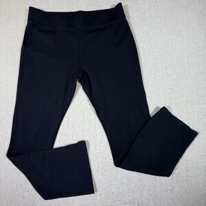 American Giant Women's 14T Black Straight Leg Pull On Knit Pants Tall Stretch